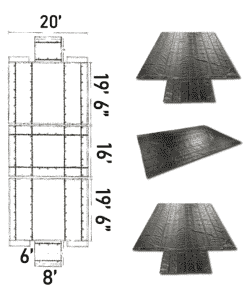 three-piece 6 foot drop lumber tarp diagram